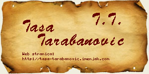 Tasa Tarabanović vizit kartica
